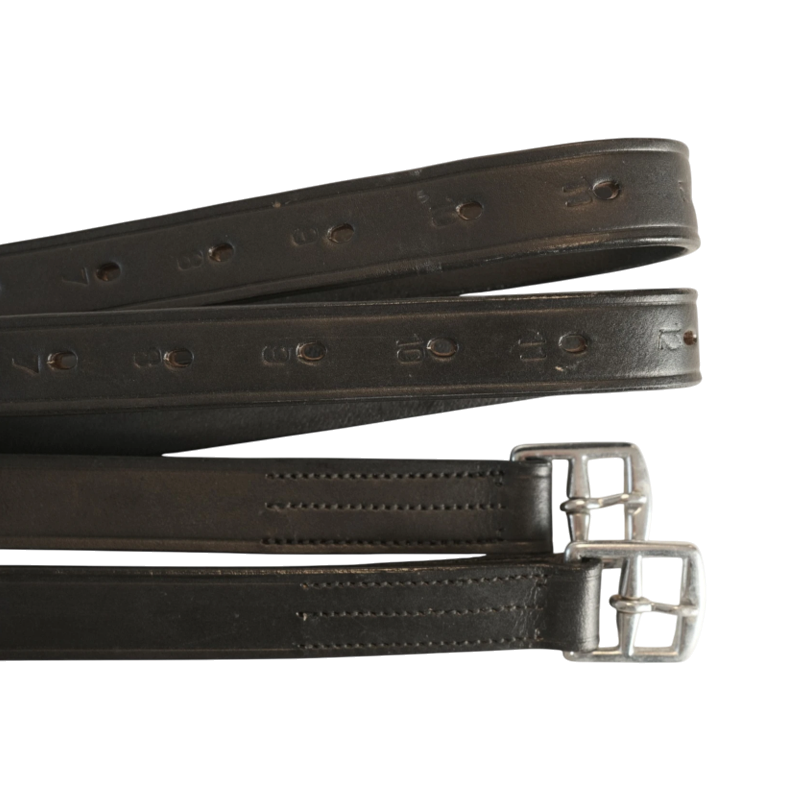 TdeT - Black First leather stirrup leathers