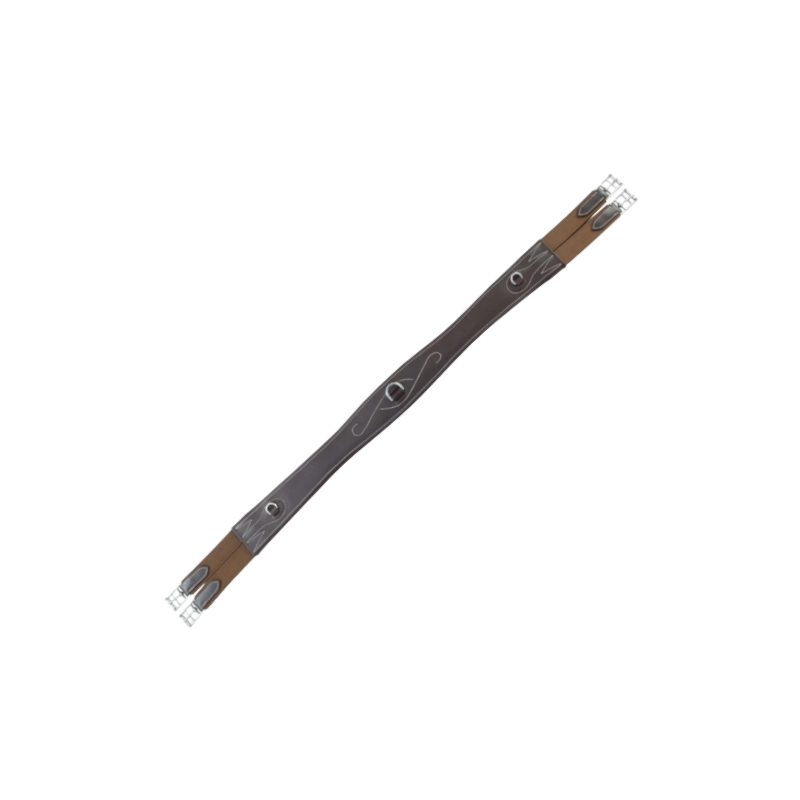 TdeT - Sangle anatomique en cuir lisse havane foncé | - Ohlala