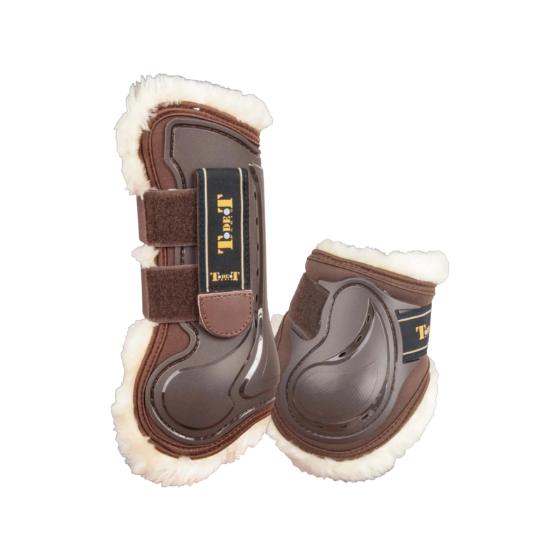 TdeT - Design Brown Faux Sheepskin Tendon and Fetlock Boot Set