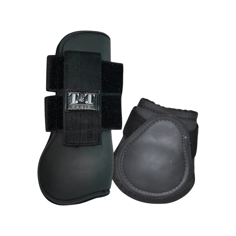 TdeT - Conjunto de protectores de tendones y menudillos First negro