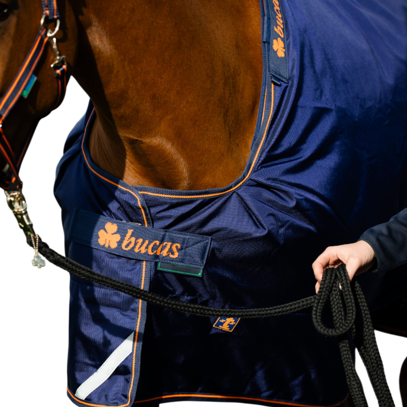 Bucas - Therapy Turnout Outdoor Rug Light 100 Navy/ Orange 100g