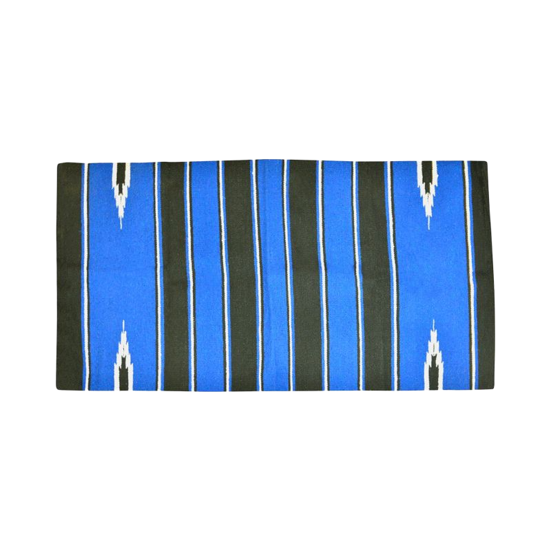 Westride - Tapis navajo coton/ acrylique noir/ bleu | - Ohlala