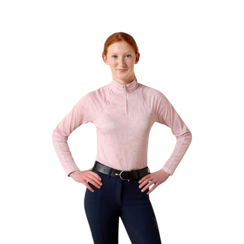 Baselayer mit Reißverschluss Kinder Sunstopper 3.0 bedruckt sepia horse park