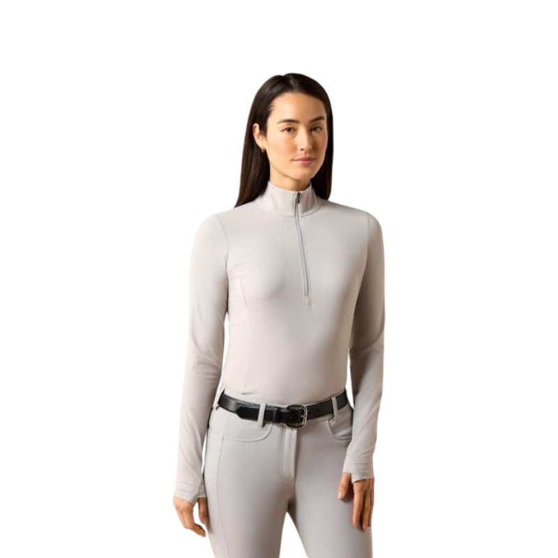 Baselayer mit Reißverschluss Damen SolVeil show grey