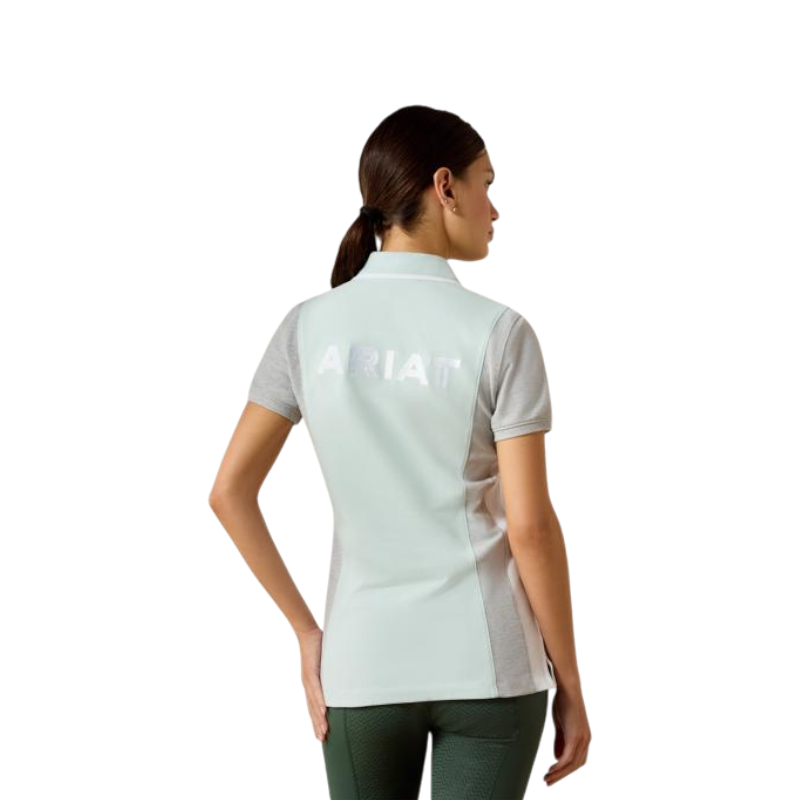 Damespoloshirt Taryn starlight/ heather grey