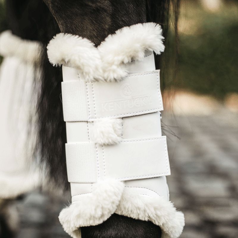 Kentucky Horsewear - Polainas caballo Turnout Air borreguillo sintético blanco | - Ohlala