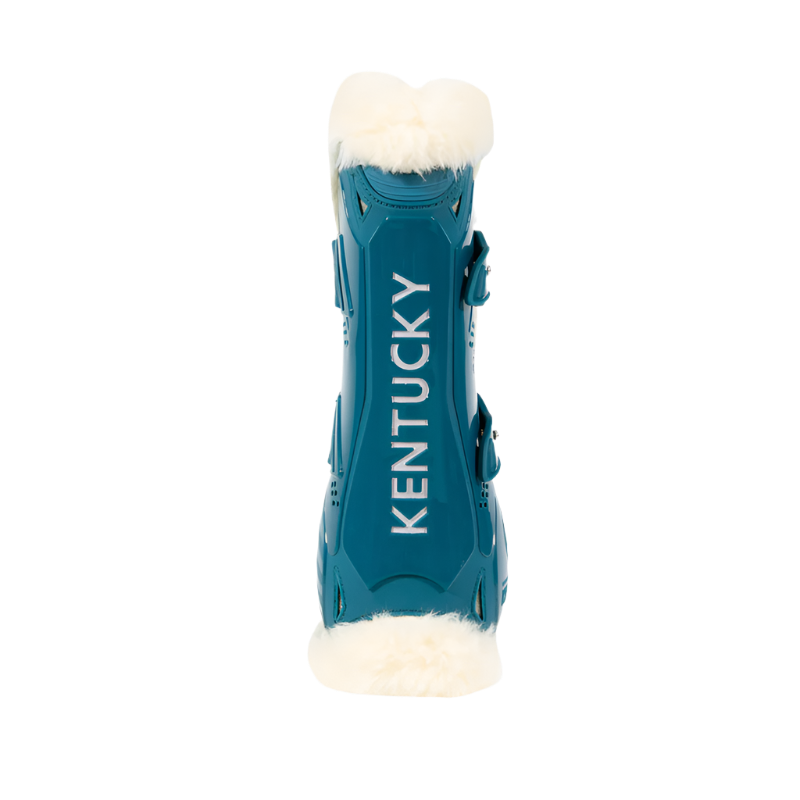 Kentucky Horsewear - Vegan sheepskin open boots Bamboo Elastic emerald x2 | - Ohlala