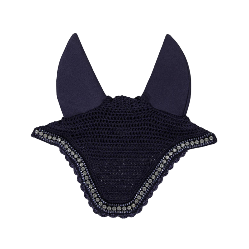 Kentucky Horsewear - Bonnet anti-moscas Wellington big stone & pearl soundless azul marino oscuro | - Ohlala