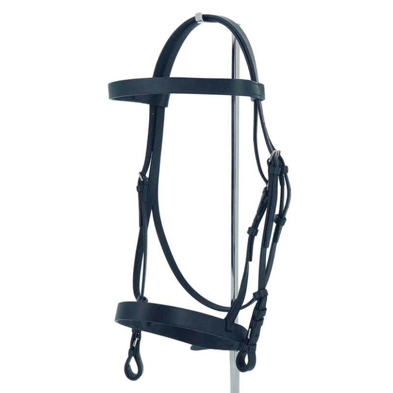 Riding World - Hoofdstel met Franse neusriem en teugels zwart | - Ohlala