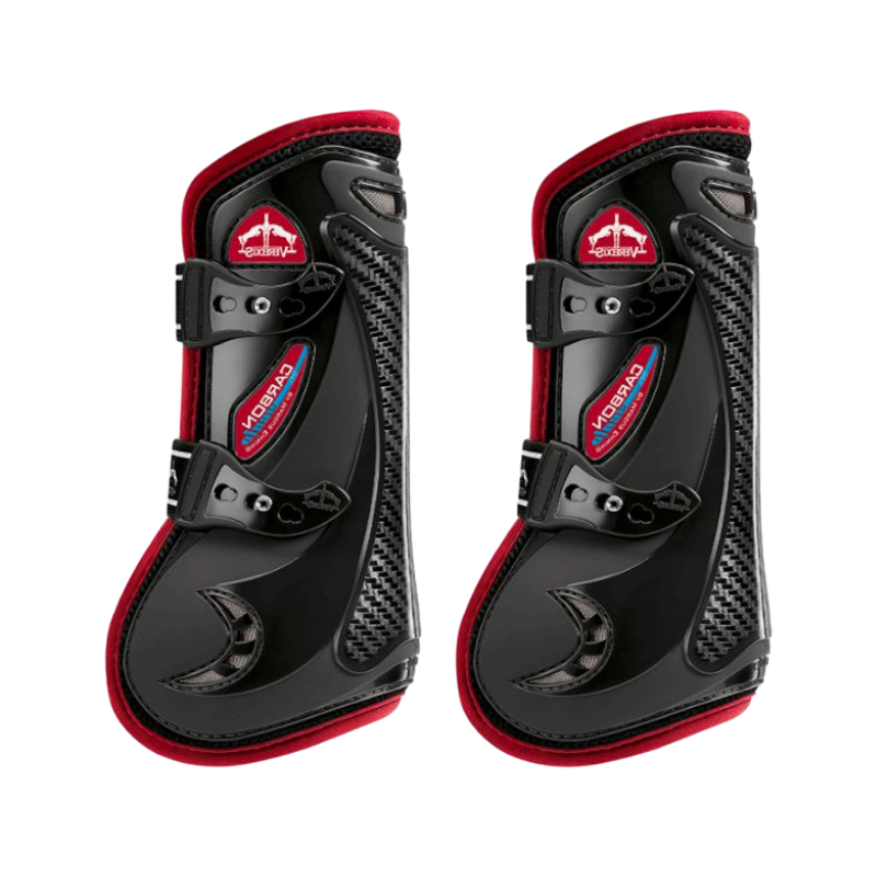 Veredus - Guêtres ouvertes Carbon Gel Vento Color Edition Noir/ Bordeaux x2