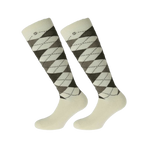 Equithème - Chaussettes Argyle écru/ taupe (x1) | - Ohlala