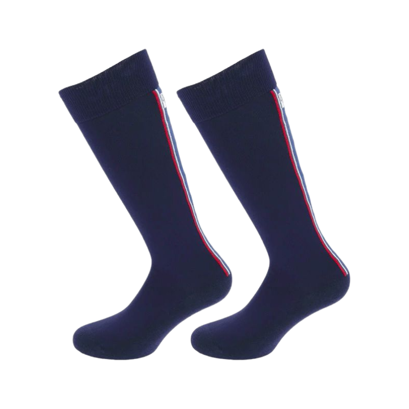 Equithème - Chaussettes d'équitation bleu/ blanc/ rouge (x1) | - Ohlala