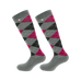 Equithème - Chaussette Argyle gris/ bordeaux (x1) | - Ohlala