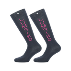 Equithème - Calzini Jumping blu navy/fucsia (x1) | - Ohlala