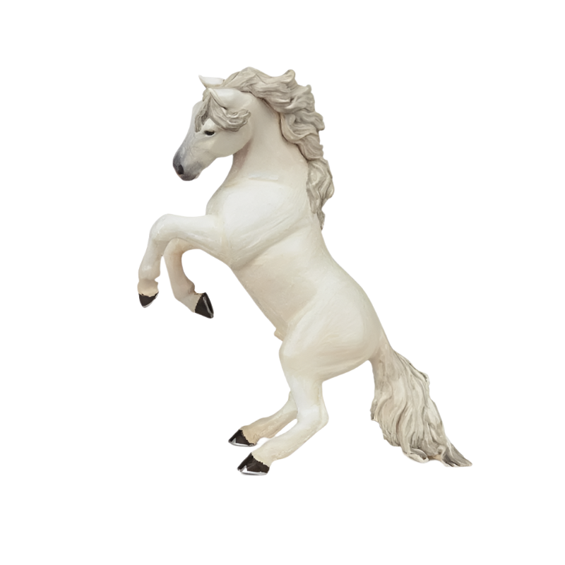 Papo - Figurine Cheval cabré blanc | - Ohlala