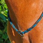 TdeT - Rope neck ring with ring black/turquoise | - Ohlala