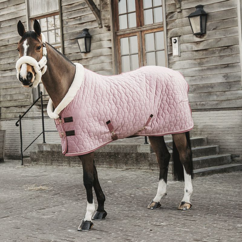 Kentucky Horsewear - Velvet presentatiedeken oud roze 160g | - Ohlala