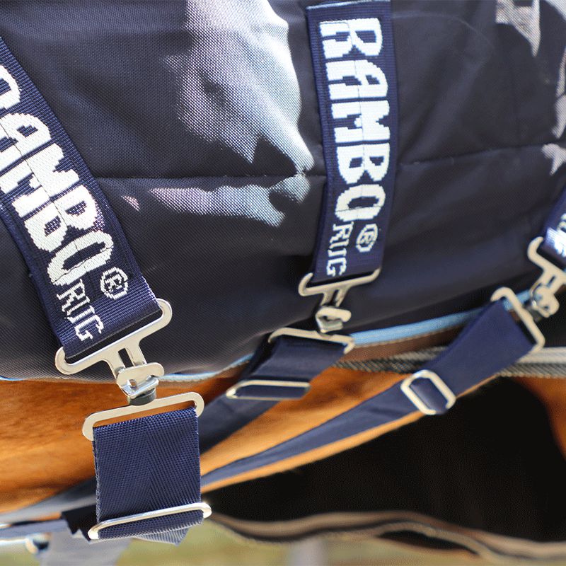 Horseware - Turnout Rug Rambo Duo navy/ sky blue/ brown 100g + 300g | - Ohlala