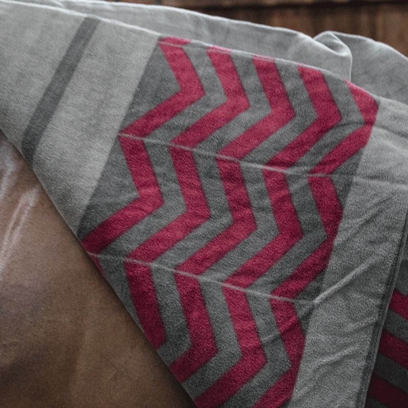 Kentucky Horsewear - Grey/burgundy heavy fishbone square drying rug | - Ohlala