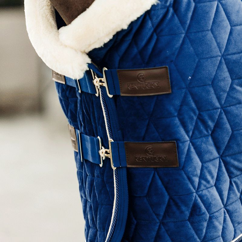 Kentucky Horsewear - Manta de presentación velvet azul marino 160g | - Ohlala