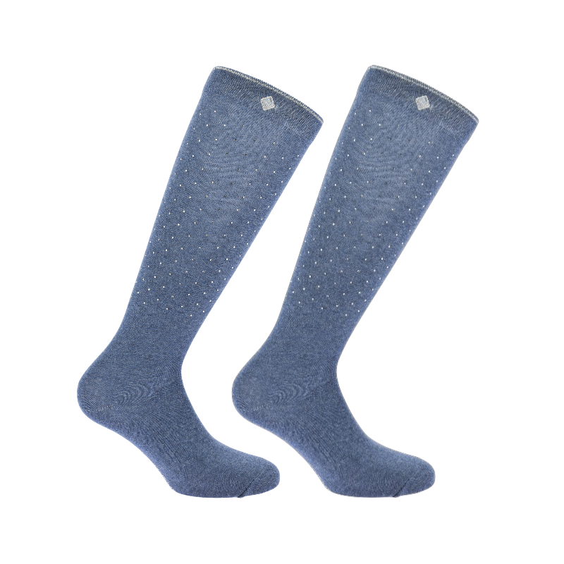 Equithème - Chaussettes d'équitation Kamilia Je t'aime violet | - Ohlala