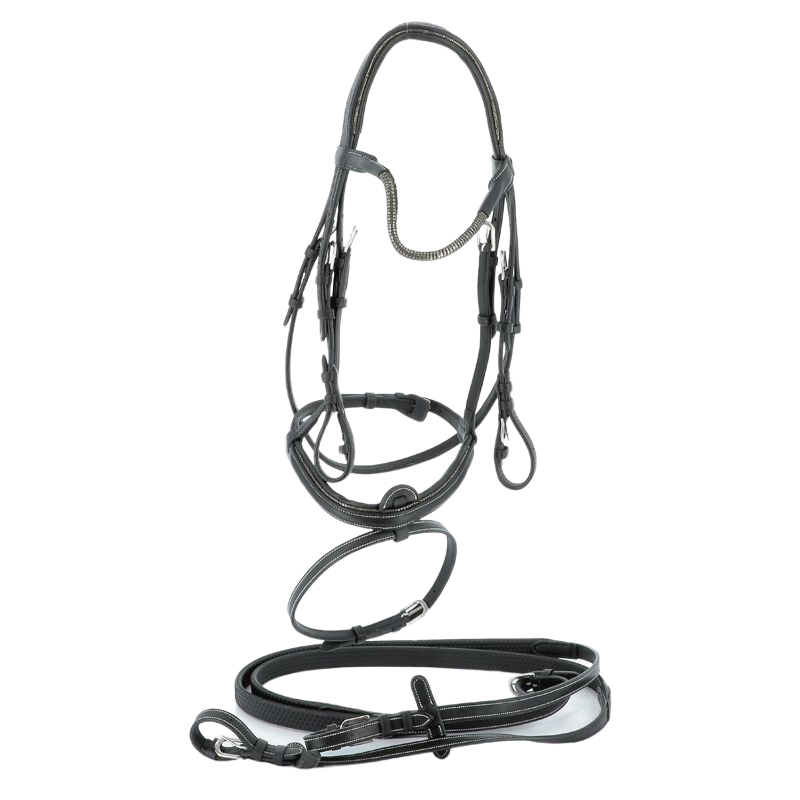 Flags & Cup - Bridon Doha avec rênes noir | - Ohlala
