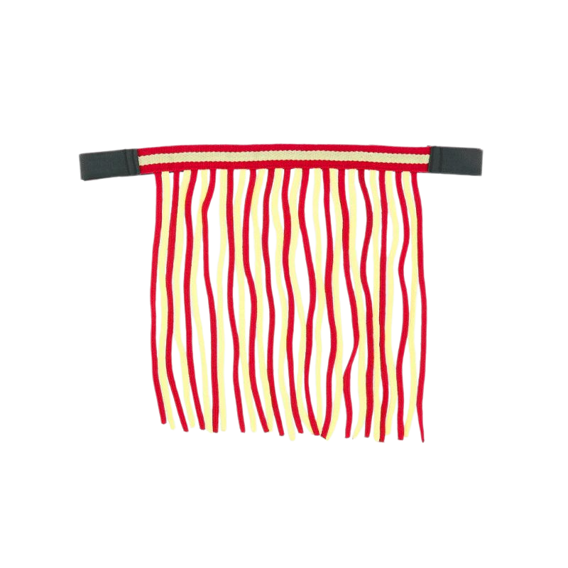 Norton - Red/ecru fly fringe browband | - Ohlala