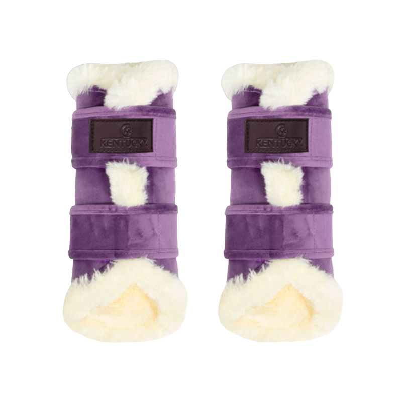 Kentucky Horsewear - ベルベットコントラスト クローズドレザーブーツ ロイヤルパープル | - Ohlala