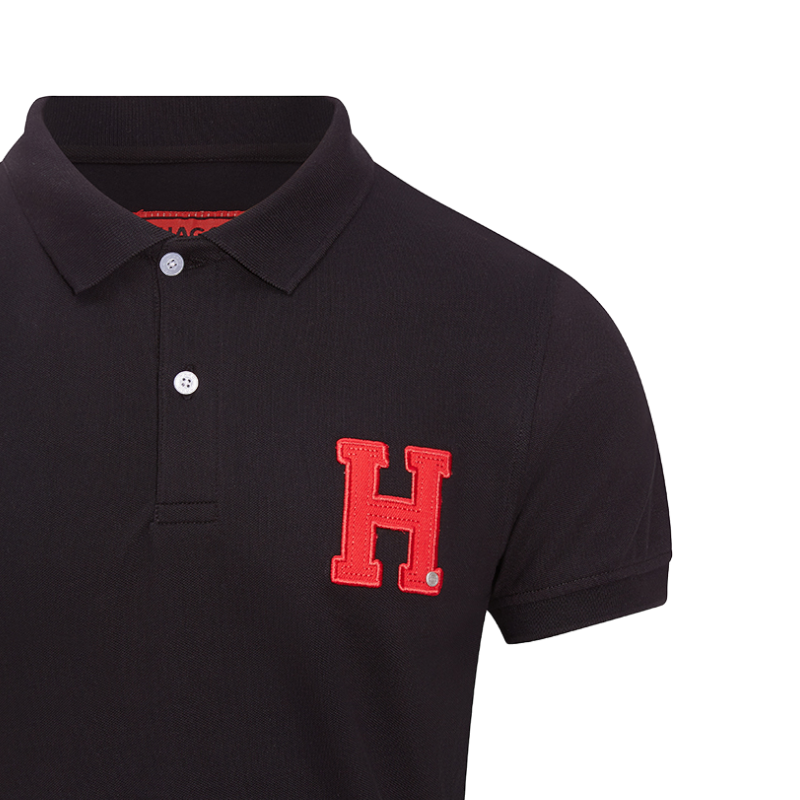 Hagg - Men's short-sleeve polo black/ red | - Ohlala