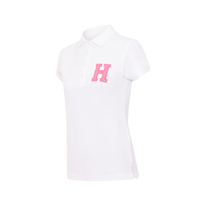 Hagg - Polo manches courtes femme blanc/ rose | - Ohlala