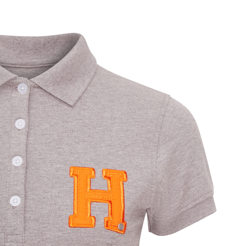 Hagg - Women's short-sleeve polo grey/orange | - Ohlala