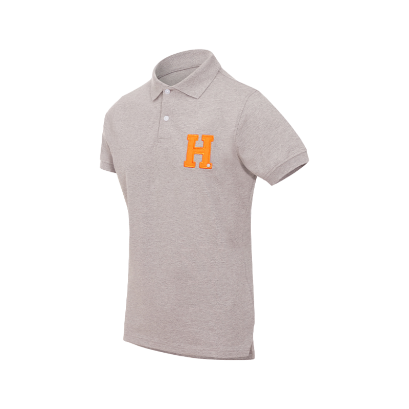 Hagg - Polo korte mouwen heren grijs/oranje | - Ohlala