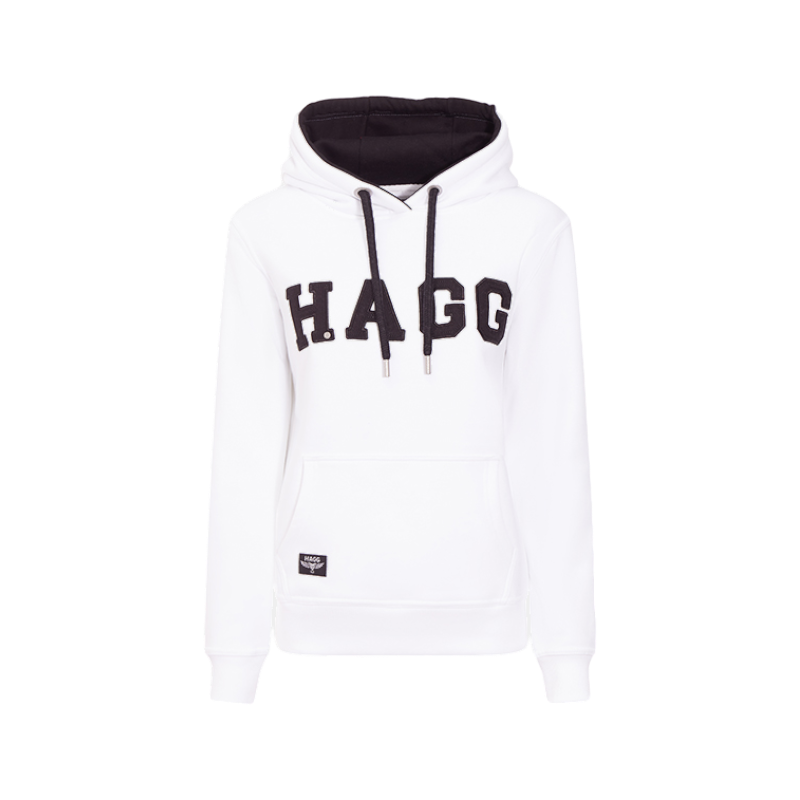 Hagg - Sweat à capuche femme blanc/ noir | - Ohlala