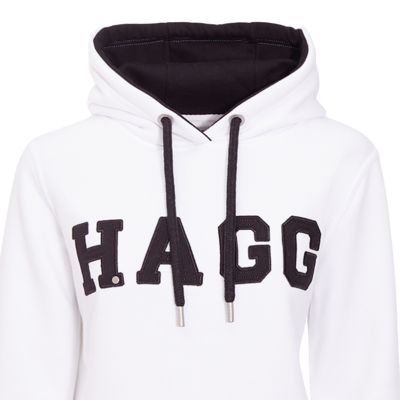 Hagg - Damska bluza z kapturem biała/czarna | - Ohlala
