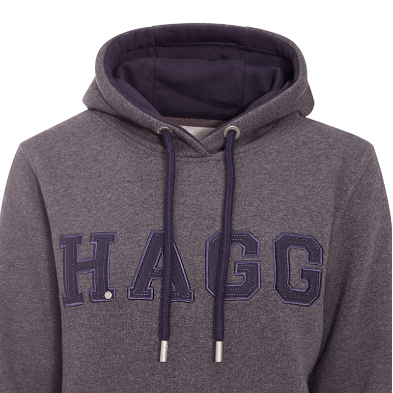 Hagg - Damen-Kapuzenpullover anthrazitgrau/marine | - Ohlala