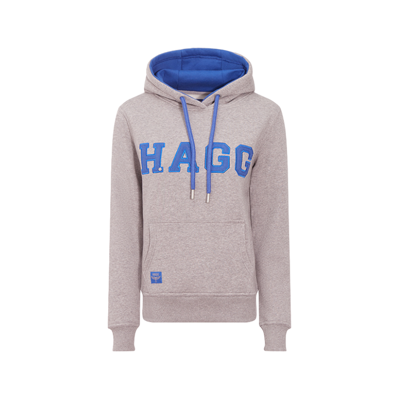 Hagg - Damen-Kapuzenpullover grau/königsblau | - Ohlala
