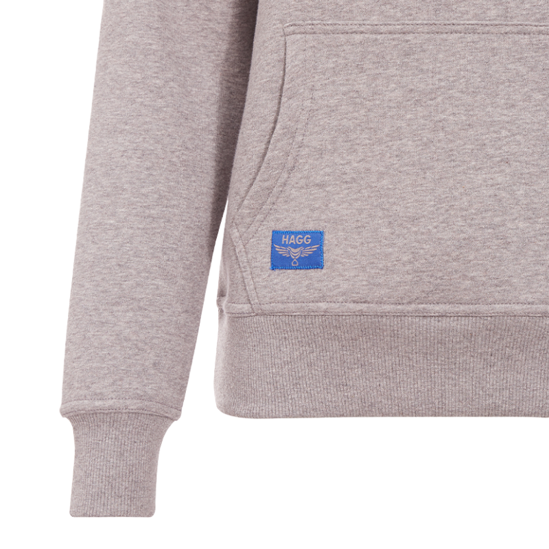 Hagg - Damen-Kapuzenpullover grau/königsblau | - Ohlala