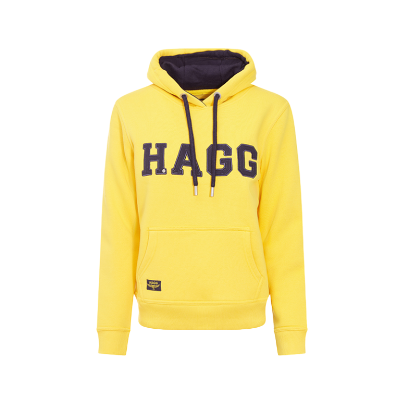 Hagg - Damen-Kapuzenpullover gelb/marine | - Ohlala