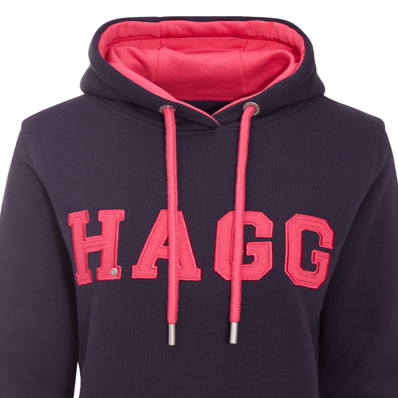 Hagg - Women's navy/fuchsia hoodie | - Ohlala