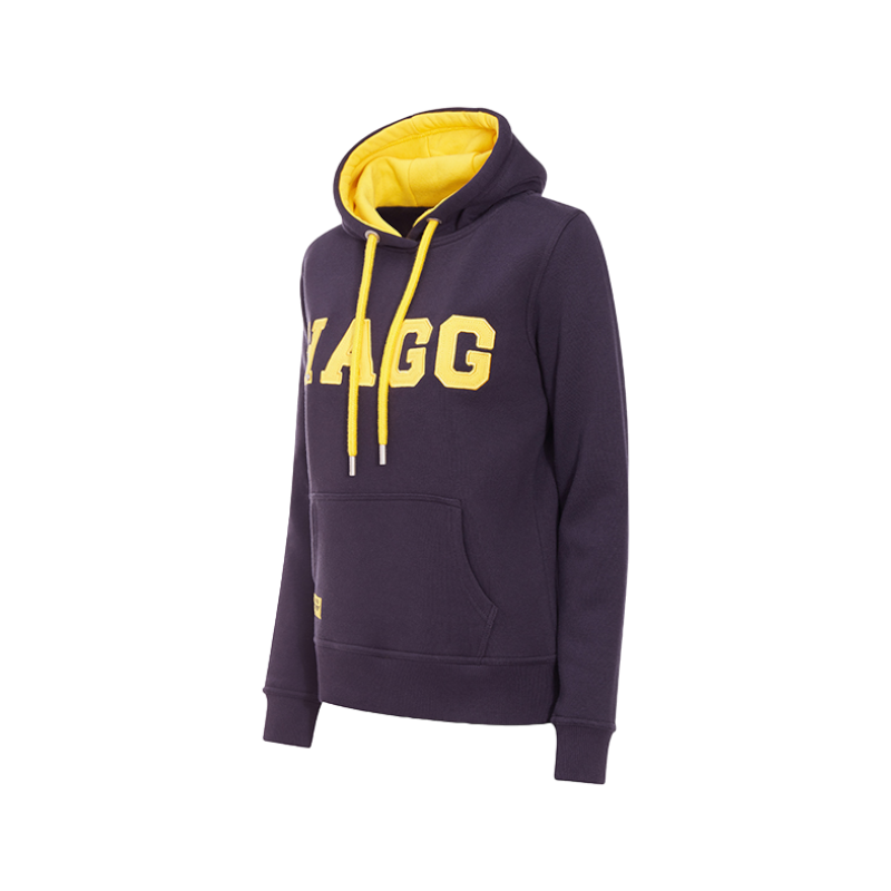 Hagg - Felpa con cappuccio donna blu navy/giallo | - Ohlala