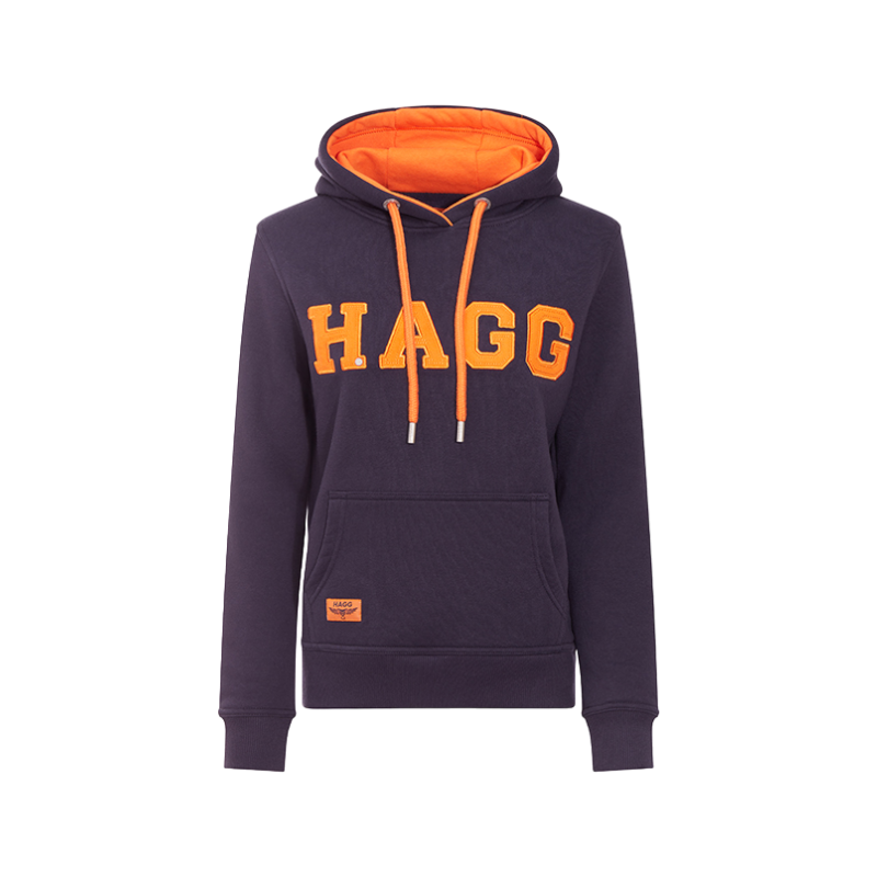 Hagg - Damen-Kapuzenpullover marine/orange | - Ohlala