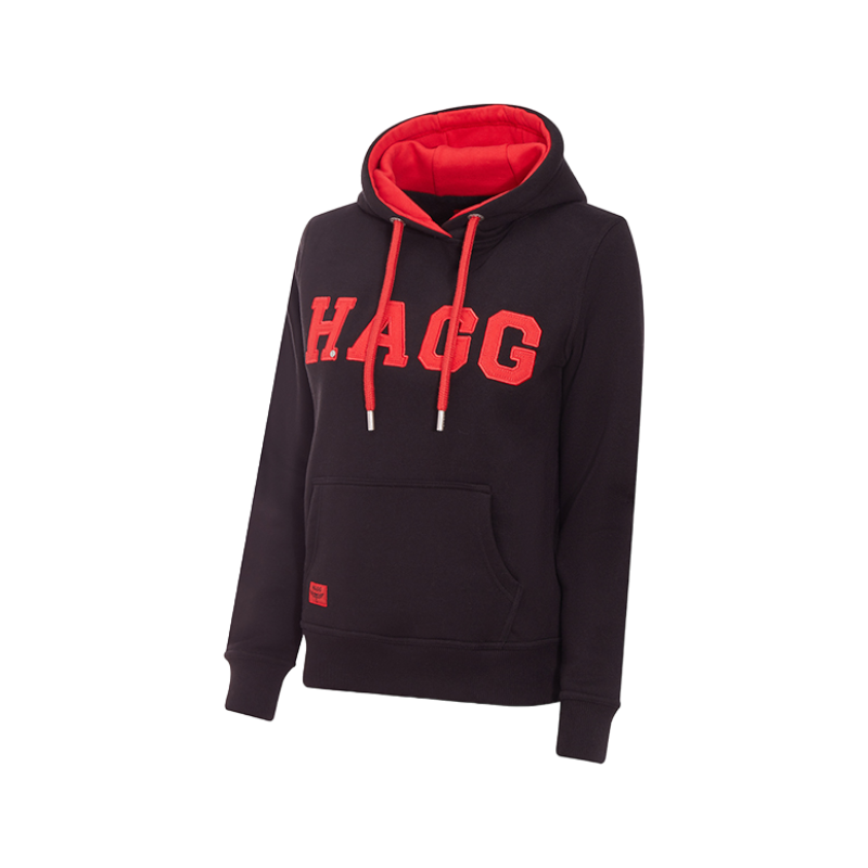 Hagg - Damen-Kapuzenpullover schwarz/rot | - Ohlala