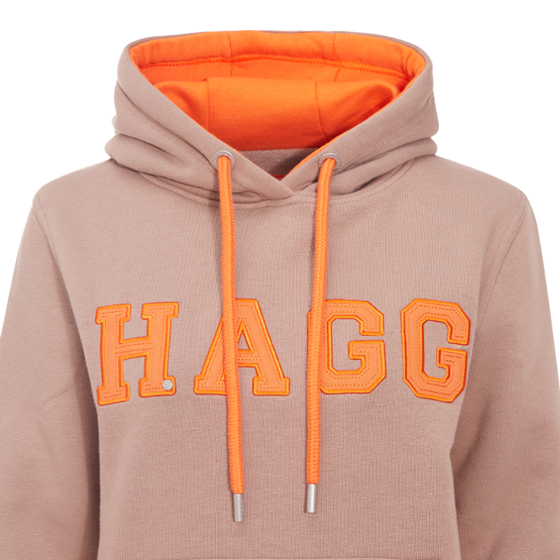 Hagg - Damen-Kapuzenpullover marron glacé/orange | - Ohlala