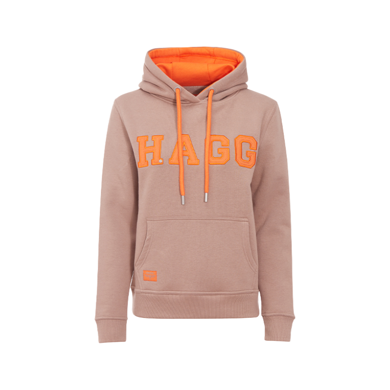 Hagg - Damen-Kapuzenpullover marron glacé/orange | - Ohlala