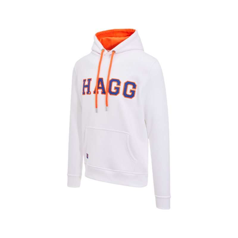 Hagg - Men's hoodie white/ orange/ royal blue | - Ohlala