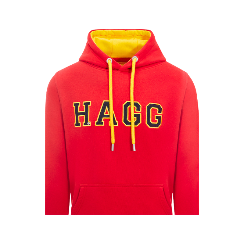Hagg - Heren hoodie rood/ geel/ zwart | - Ohlala