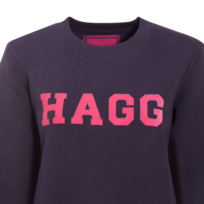 Hagg - Rundhals-Sweatshirt Damen marine/fuchsia | - Ohlala