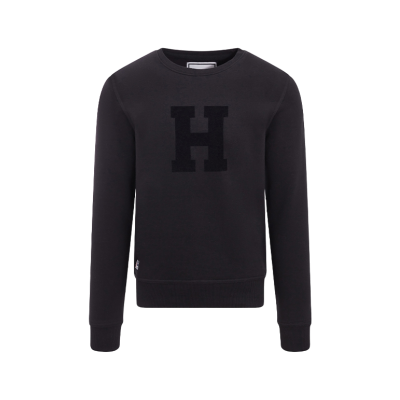 Hagg - Felpa girocollo uomo nero | - Ohlala