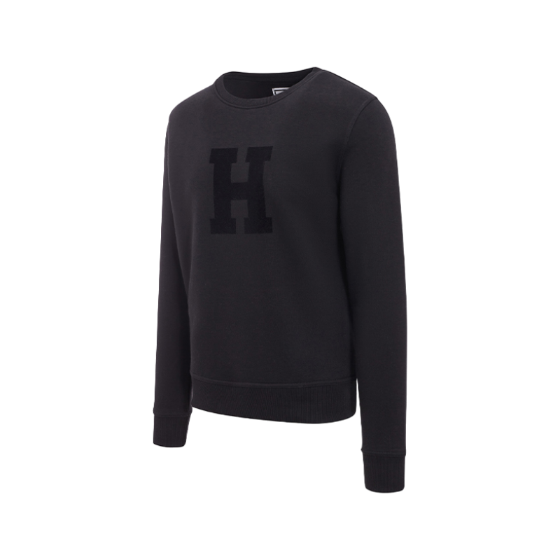 Hagg - Felpa girocollo uomo nero | - Ohlala