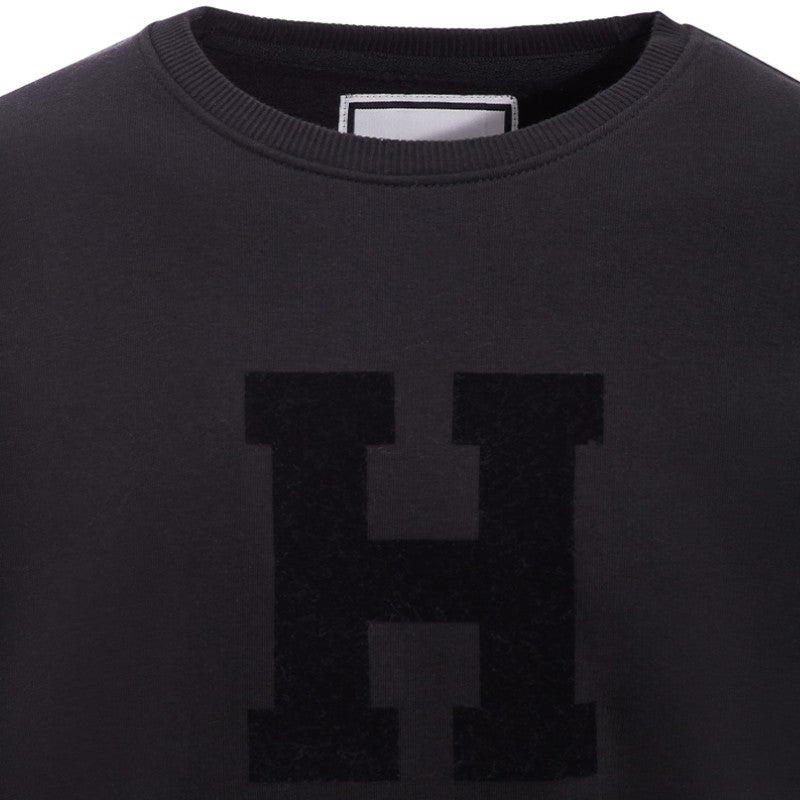 Hagg - Felpa girocollo uomo nero | - Ohlala